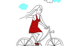 单车漫画图片,穿梭都市的悠闲时光